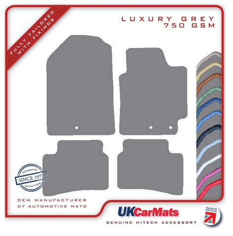 Kia Rio 2018 onwards Grey Luxury Velour Tailored Car Mats HITECH