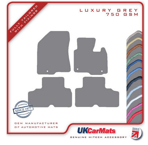 Kia Carens 2013-2019 Grey Luxury Velour Tailored Car Mats HITECH