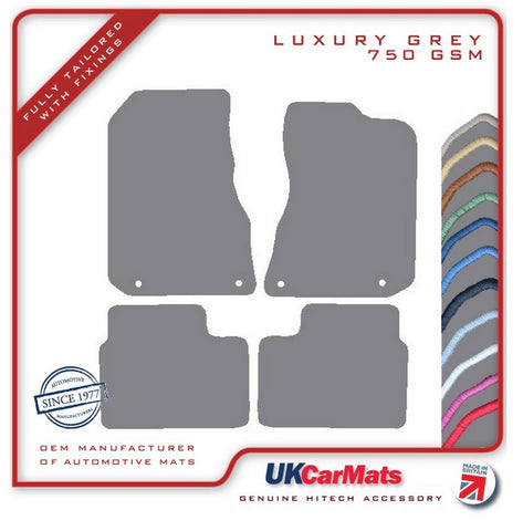 MG ZT V8 With Twist Head Fixings 2001-2005 Grey Luxury Velour Tailored Car Mats HITECH