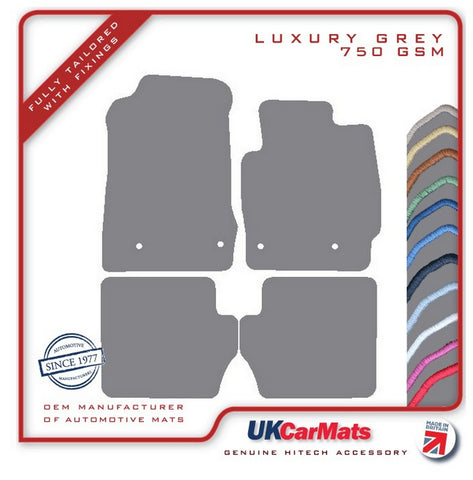 Mazda 2 2007-2014 Grey Luxury Velour Tailored Car Mats HITECH