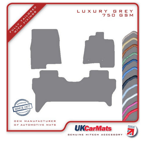 Mitsubishi Shogun LWB 2007 onwards Grey Luxury Velour Tailored Car Mats HITECH