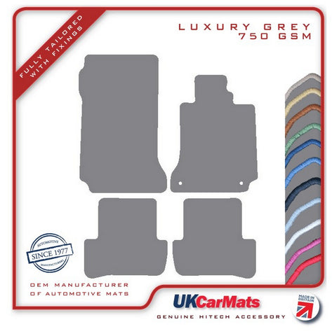 Mercedes C Class (W204) Manual Saloon/Estate 2007-2014 Grey Luxury Velour Tailored Car Mats HITECH