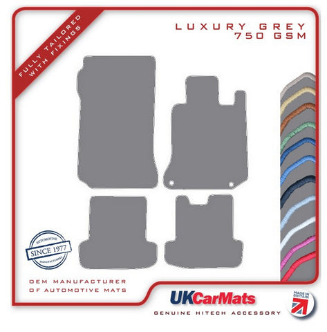 Mercedes C Class (W204) Coupe Automatic 2011-2015 Grey Luxury Velour Tailored Car Mats HITECH