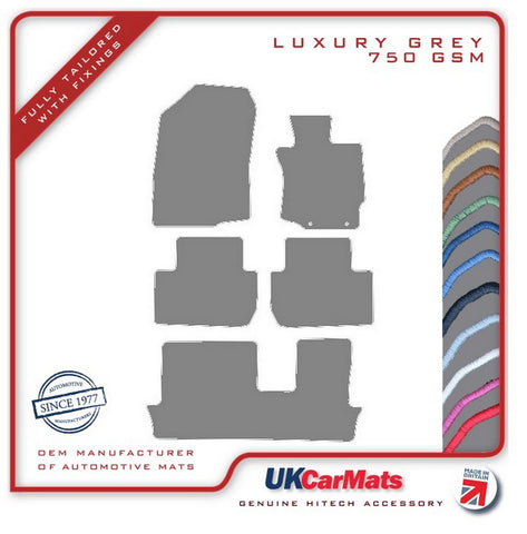 Mitsubishi Outlander Automatic MPV 2012 onwards Grey Luxury Velour Tailored Car Mats HITECH