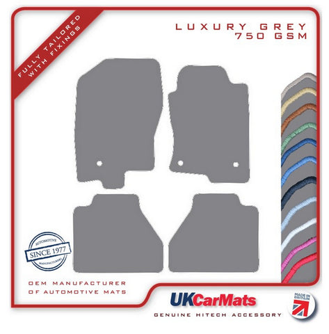 Nissan Navara 2010-2015 Grey Luxury Velour Tailored Car Mats HITECH