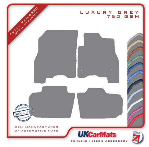 Nissan Leaf 2013-2017 Grey Luxury Velour Tailored Car Mats HITECH