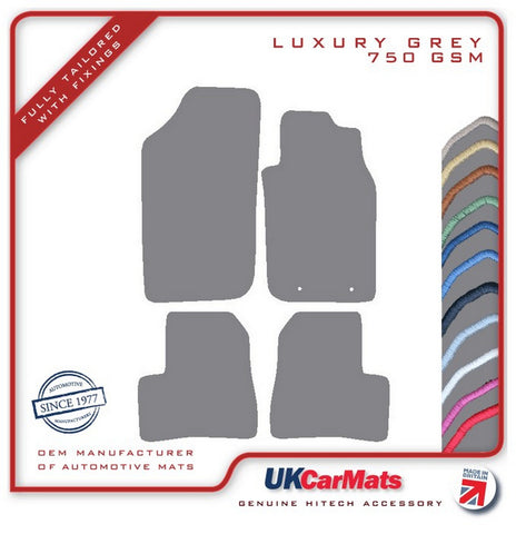 Peugeot 206 1998-2006 Grey Luxury Velour Tailored Car Mats HITECH