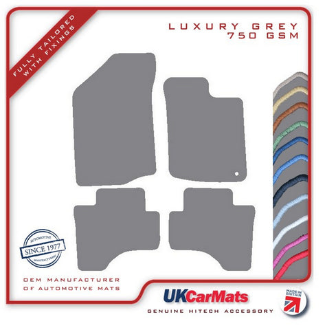 Peugeot 107 (One Fixing Driver) 2005-2010 Grey Luxury Velour Tailored Car Mats HITECH