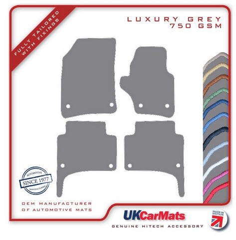 Porsche Cayenne - 1st Generation (Oval Fixings) 2003-2010 Grey Luxury Velour Tailored Car Mats HITECH