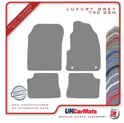 Peugeot e-208 Electric 2019 onwards Grey Luxury Velour Tailored Car Mats HITECH