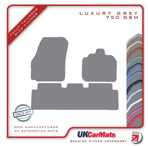 Renault Scenic 2003-2009 Grey Luxury Velour Tailored Car Mats HITECH