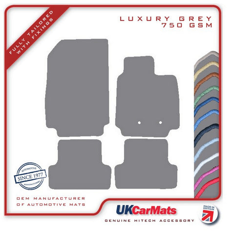 Renault Clio III (Facelift) 2009-2012 Grey Luxury Velour Tailored Car Mats HITECH