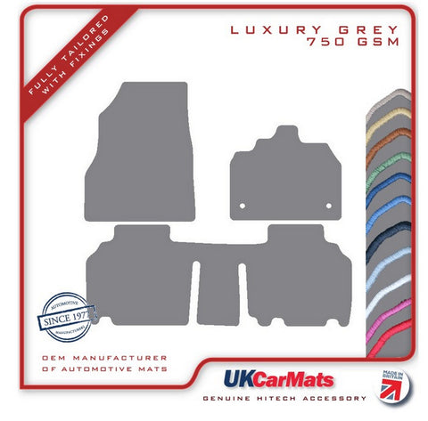 Renault Kangoo II 2008-2021 Grey Luxury Velour Tailored Car Mats HITECH