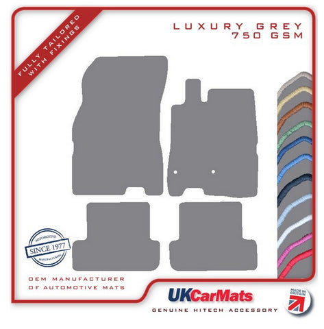 Renault Megane III 2008-2016 Grey Luxury Velour Tailored Car Mats HITECH