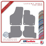 Skoda Octavia (Round Stud Fix Fronts Only) 2004-2013 Grey Luxury Velour Tailored Car Mats HITECH