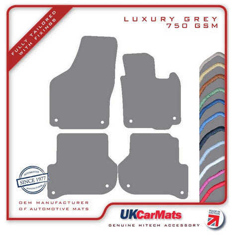 Skoda Yeti 2009-2017 Grey Luxury Velour Tailored Car Mats HITECH