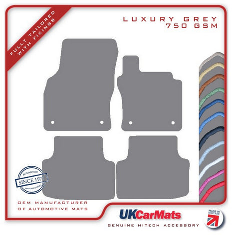 Skoda Octavia 2013-2020 Grey Luxury Velour Tailored Car Mats HITECH
