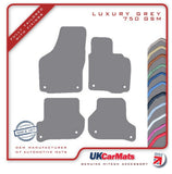 Skoda Octavia (Round Stud Fix All 4) 2004-2013 Grey Luxury Velour Tailored Car Mats HITECH