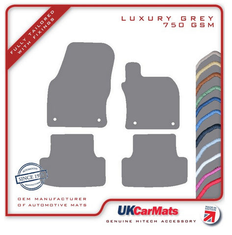 Skoda  Karoq 2017 onwards Grey Luxury Velour Tailored Car Mats HITECH