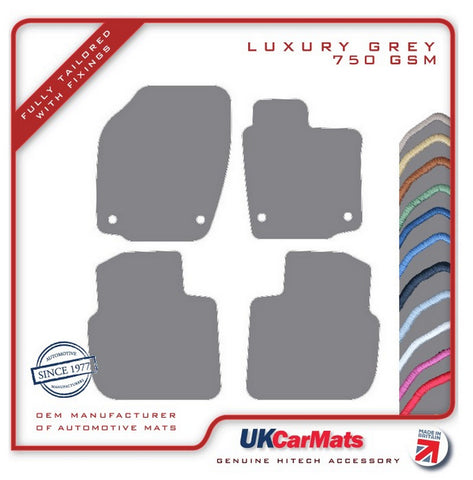Skoda Rapid 2012 onwards Grey Luxury Velour Tailored Car Mats HITECH