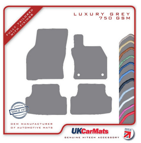 Seat Leon e-Hybrid 2021 onwards Grey Luxury Velour Tailored Car Mats HITECH