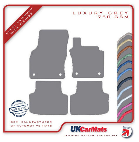 Skoda Octavia 4th Generation 2020 onwards Grey Luxury Velour Tailored Car Mats HITECH