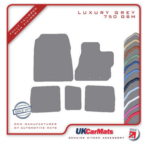 Toyota iQ 2009-2015 Grey Luxury Velour Tailored Car Mats HITECH