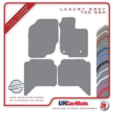 Toyota Hilux Doublecab 2012-2016 Grey Luxury Velour Tailored Car Mats HITECH