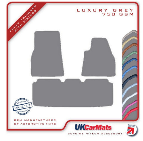 Tesla Model S 2012 onwards Grey Luxury Velour Tailored Car Mats HITECH