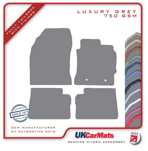 Toyota Auris 2013 onwards Grey Luxury Velour Tailored Car Mats HITECH