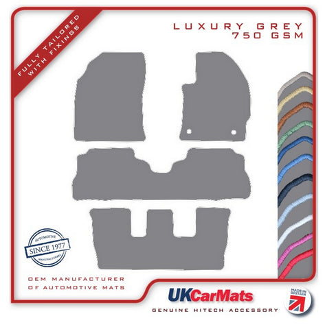 Toyota Prius Plus 2012-2020 Grey Luxury Velour Tailored Car Mats HITECH