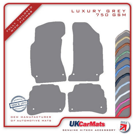 VW Passat Stud Fixing 2000-2005 Grey Luxury Velour Tailored Car Mats HITECH