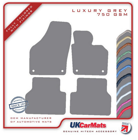 VW Tiguan 2007-2016 Grey Luxury Velour Tailored Car Mats HITECH