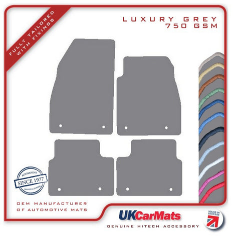 Vauxhall Insignia (Front + Rear Fixings) 2013-2017 Grey Luxury Velour Tailored Car Mats HITECH