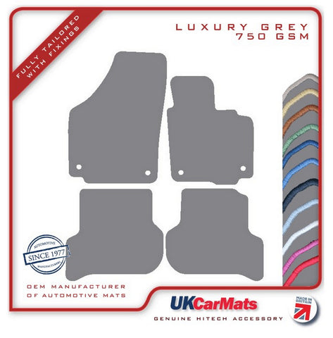 Volkswagen VW  Golf Plus (Round Stud Fixings) 2007 onwards Grey Luxury Velour Tailored Car Mats HITECH