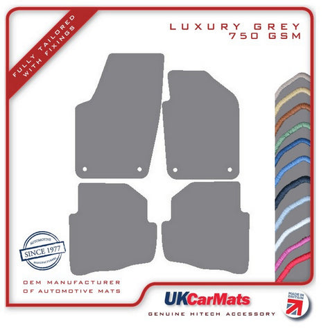 VW Fox 2006-2012 Grey Luxury Velour Tailored Car Mats HITECH