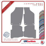 VW Polo 4 Round Fixings 2002-2009 Grey Luxury Velour Tailored Car Mats HITECH