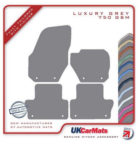 Volvo XC60 2008-2017 Grey Luxury Velour Tailored Car Mats HITECH