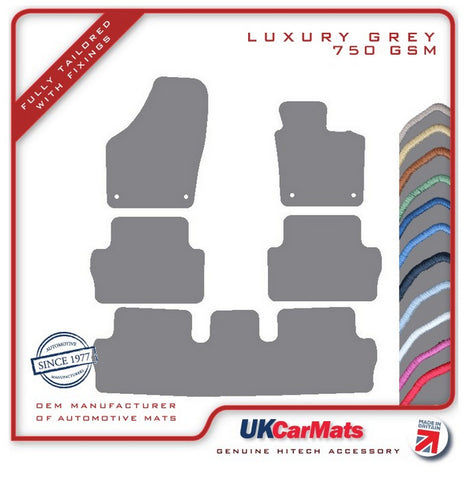 VW Sharan 2010 onwards Grey Luxury Velour Tailored Car Mats HITECH