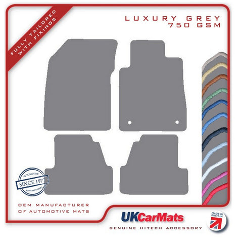 Vauxhall Mokka 2012-2020 Grey Luxury Velour Tailored Car Mats HITECH