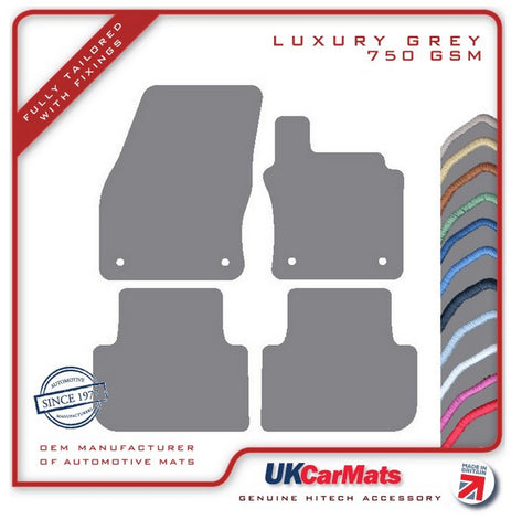 VW Tiguan 2016 onwards Grey Luxury Velour Tailored Car Mats HITECH