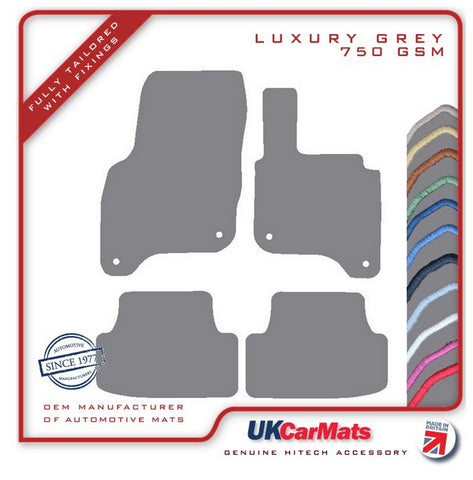 VW E-Golf 2015 onwards Grey Luxury Velour Tailored Car Mats HITECH