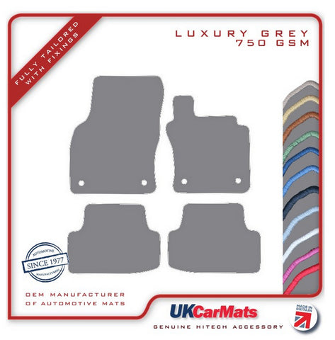 VW T-Roc 2017 onwards Grey Luxury Velour Tailored Car Mats HITECH