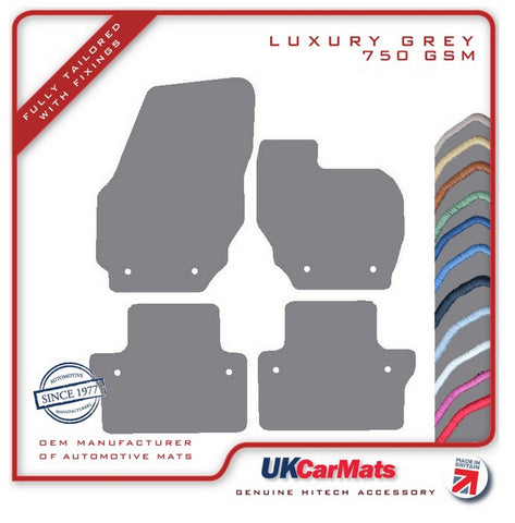 Volvo XC70 Manual 2007-2016 Grey Luxury Velour Tailored Car Mats HITECH