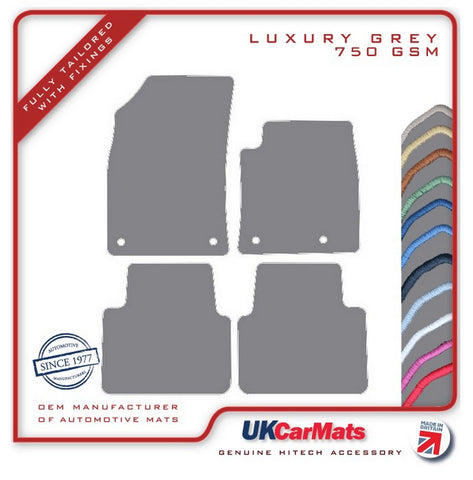 Vauxhall Crossland X 2017 onwards Grey Luxury Velour Tailored Car Mats HITECH