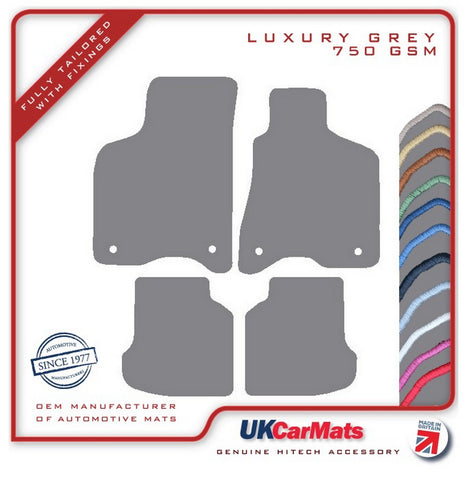 VW Lupo (Round Stud Fixing) 1998-2005 Grey Luxury Velour Tailored Car Mats HITECH