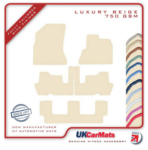 Citroen C4 Grand Picasso 2007-2013 Beige Luxury Velour Tailored Car Mats HITECH