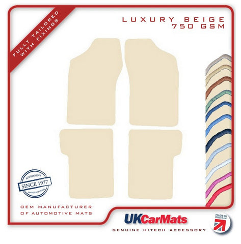 Fiat Cinquecento 1993-1998 Beige Luxury Velour Tailored Car Mats HITECH