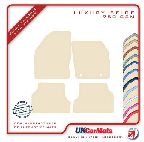 Ford Focus 2004-2011 Beige Luxury Velour Tailored Car Mats HITECH