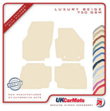 Ford Mondeo Mk4 (Oval Fixings) 2007-2012 Beige Luxury Velour Tailored Car Mats HITECH